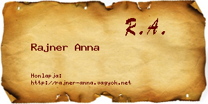 Rajner Anna névjegykártya