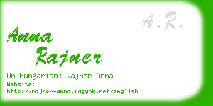 anna rajner business card